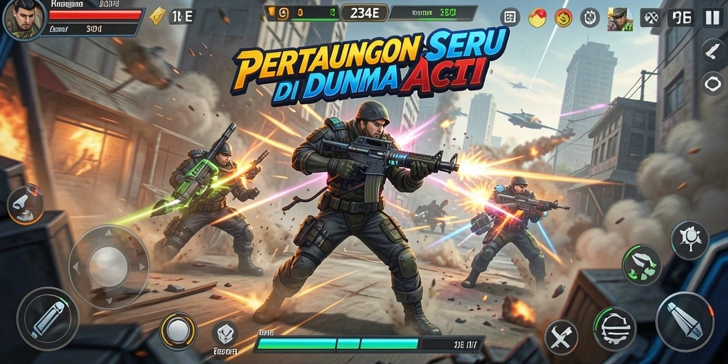Tangkapan layar gameplay 234E yang menunjukkan aksi pertarungan seru.