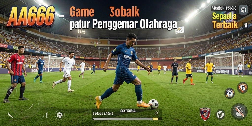 Tampilan gameplay AA666 yang menegangkan di lapangan sepak bola.
