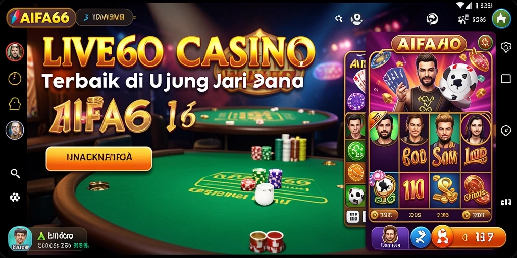 Screenshot AIFA66 menampilkan dealer langsung dan gameplay seru di Live Casino.