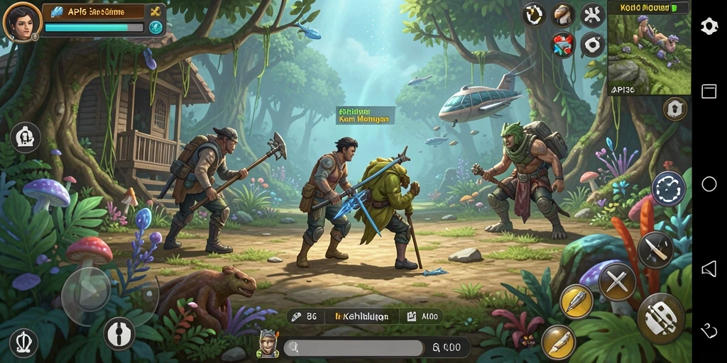 Screenshot gameplay API36 yang memperlihatkan interaksi karakter.