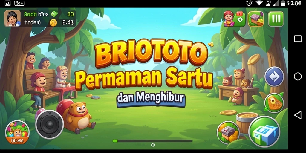 Tampilan gameplay menarik dari BRIOTOTO yang penuh warna.