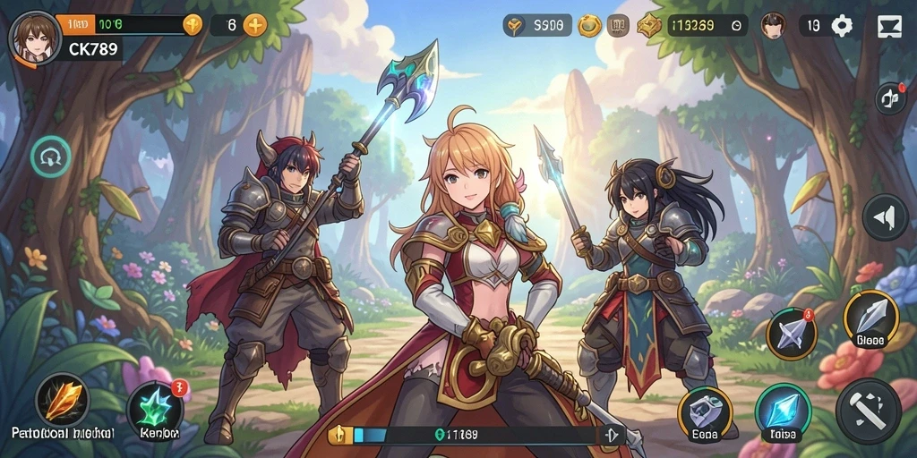 Tampilan gameplay CK789 yang memukau dengan karakter Anime favorit.
