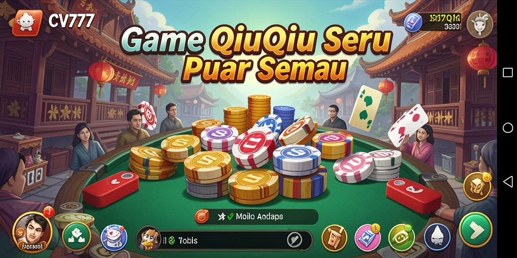 Screenshot gameplay CV777 menampilkan serunya permainan QiuQiu.
