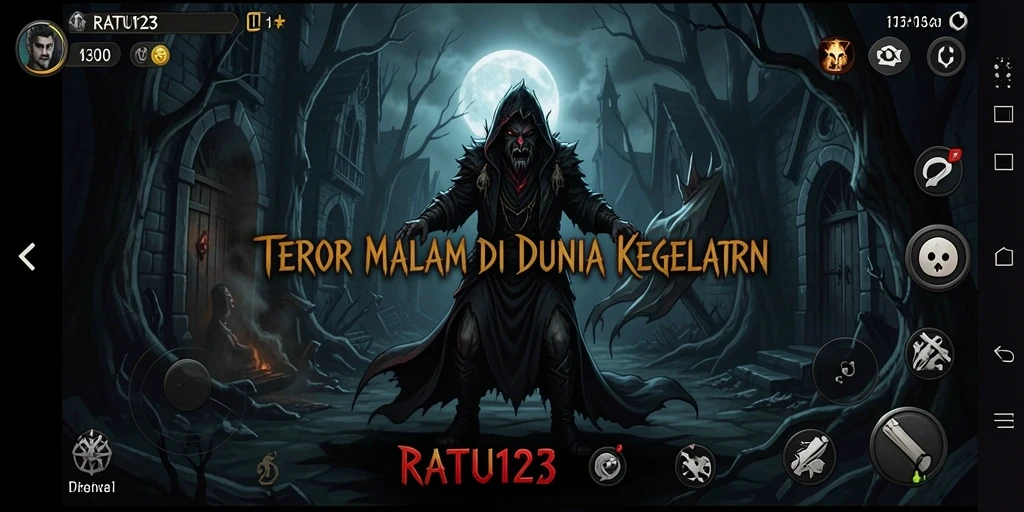 Screenshot utama RATU123 menunjukkan suasana mencekam dengan gameplay yang intens.