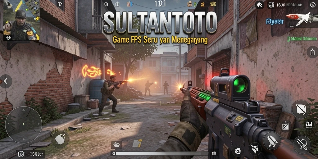 Screenshot menunjukkan aksi pertempuran intens dalam SULTANTOTO.