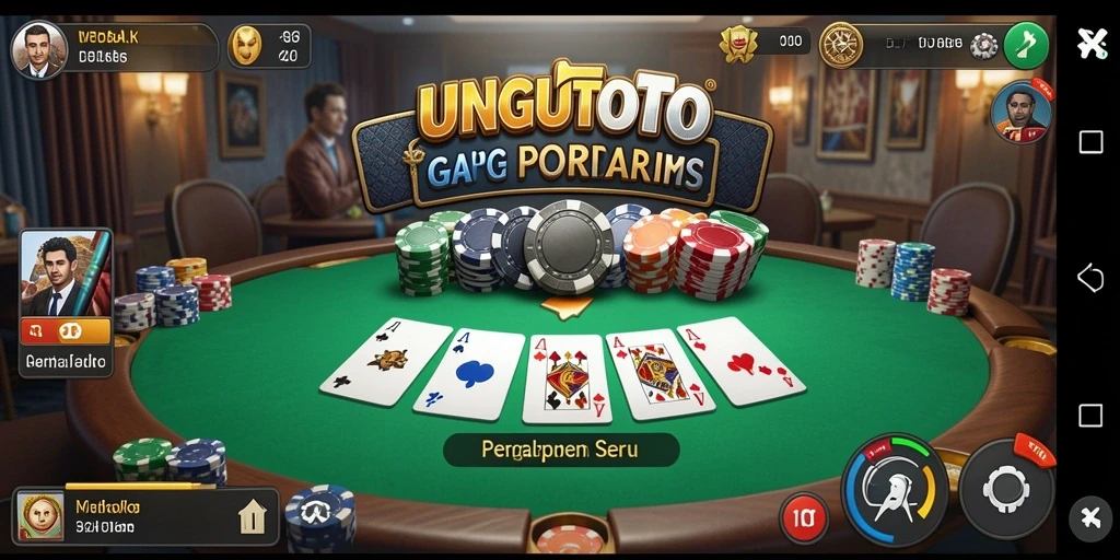 Screenshot gameplay UNGUTOTO yang memperlihatkan suasana Poker yang mendebarkan.