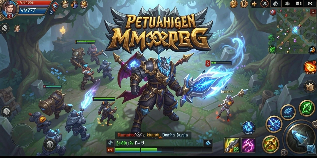 Tangkapan layar gameplay VM777 yang mendebarkan, menunjukkan pertempuran seru di dunia MMORPG.